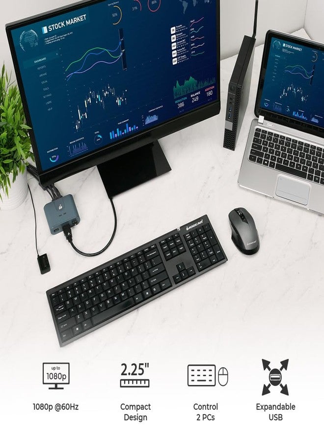 أيوغير كابل IOGEAR KVM ثنائي المنافذ USB وHDMI - دقة 1920 × 1200 بكسل بتردد 60 هرتز - التوصيل والتشغيل - متوافق مع Xbox / PS4/5 - أنظمة Windows وMac وLinux - GCS32HU - Image 3