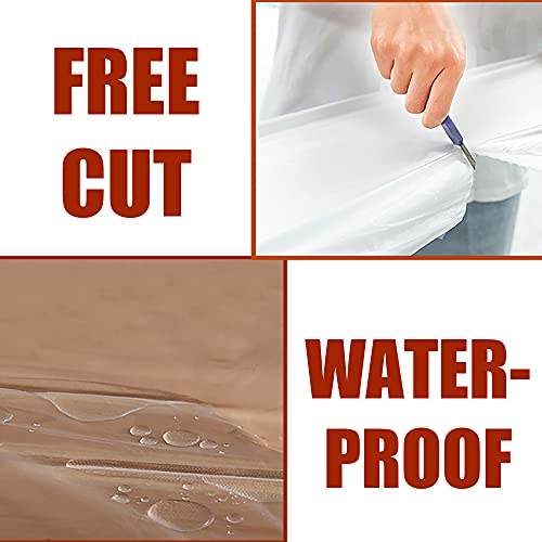 Cedolio 10 Pieces Plastic Drop Sheets for Painting, Waterproof and Dust-Proof Clear Cloth for Furniture Cover, 9x12 Feet Tarps - Image 3