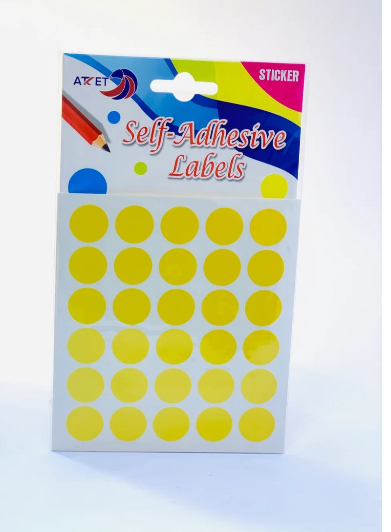 Self Adhesive Dot Labels Yellow 300pcs