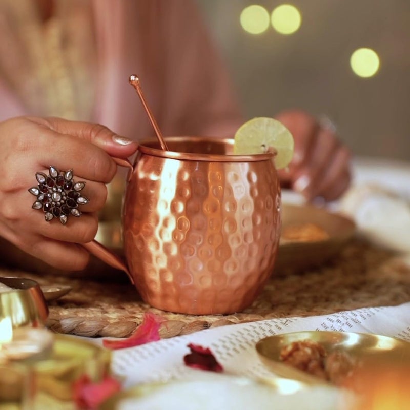 BOLD & DIVINE Moscow Mule Copper Mugs - Set of 2, 100% HANDCRAFTED - Food Safe Pure Copper Solid Mugs - 16 oz Gift Set with Premium Quality Cocktail Straws & Shot Glass! - Image 3