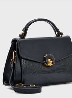 ELLA Snake Print Panel Satchel Bag  - Image 4