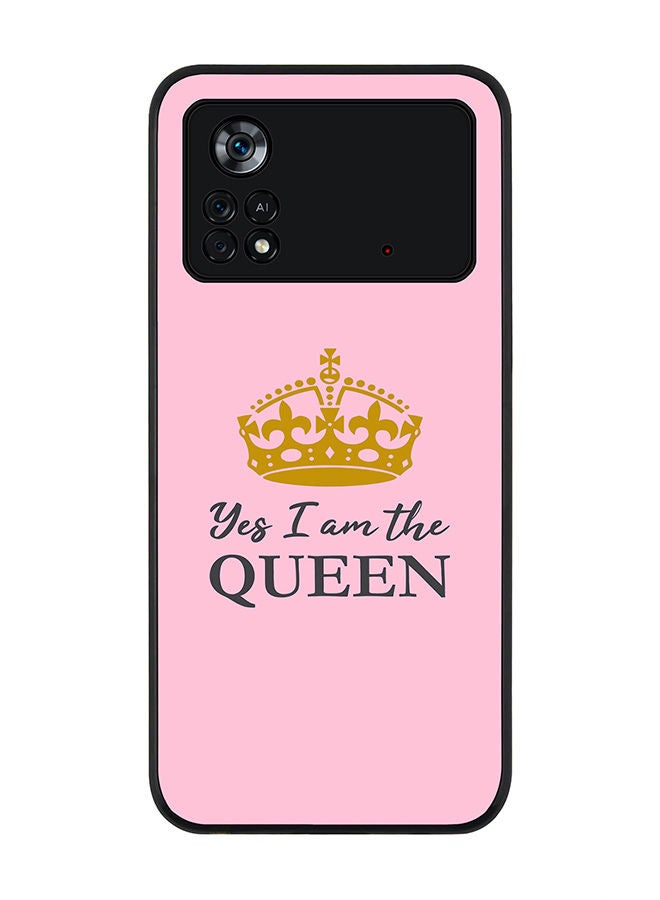 Stylizedd Rugged Black edge case for Poco M4 Pro 4G Slim fit Soft Case Flexible Rubber Edges Anti Drop TPU Gel Thin Cover - Yes I'm the Queen - Image 1