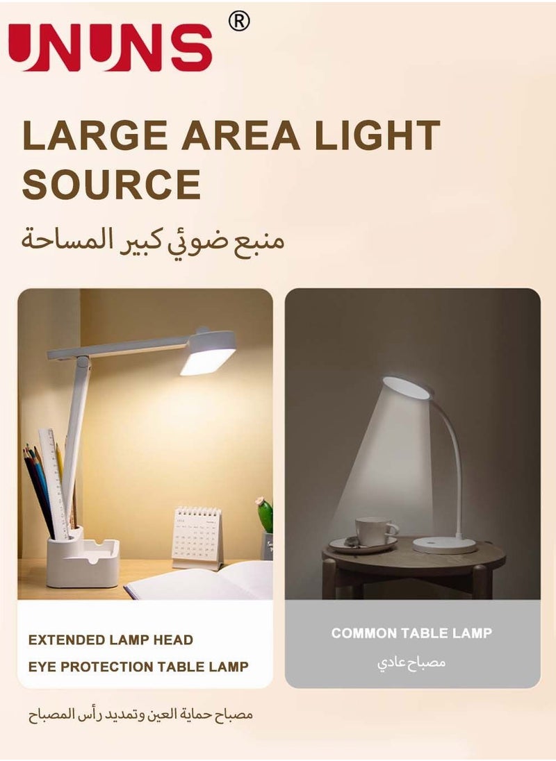 UNUNS - LED Desk Lamp With USB Port,Eye-Caring Table Lamp With 3 Color Light Modes,Remote Control Desk Lamp Desk Light With Phone Holder And Storage,Led Desk Lamp - Image 1