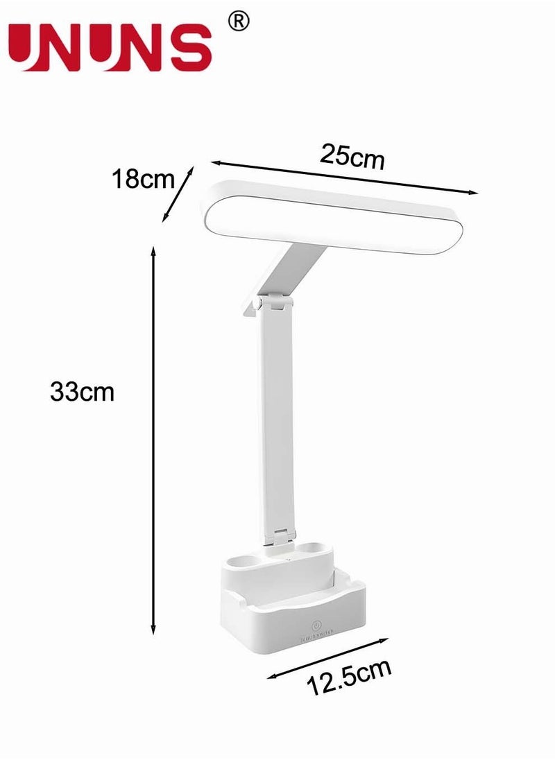 UNUNS - LED Desk Lamp With USB Port,Eye-Caring Table Lamp With 3 Color Light Modes,Remote Control Desk Lamp Desk Light With Phone Holder And Storage,Led Desk Lamp - Image 1