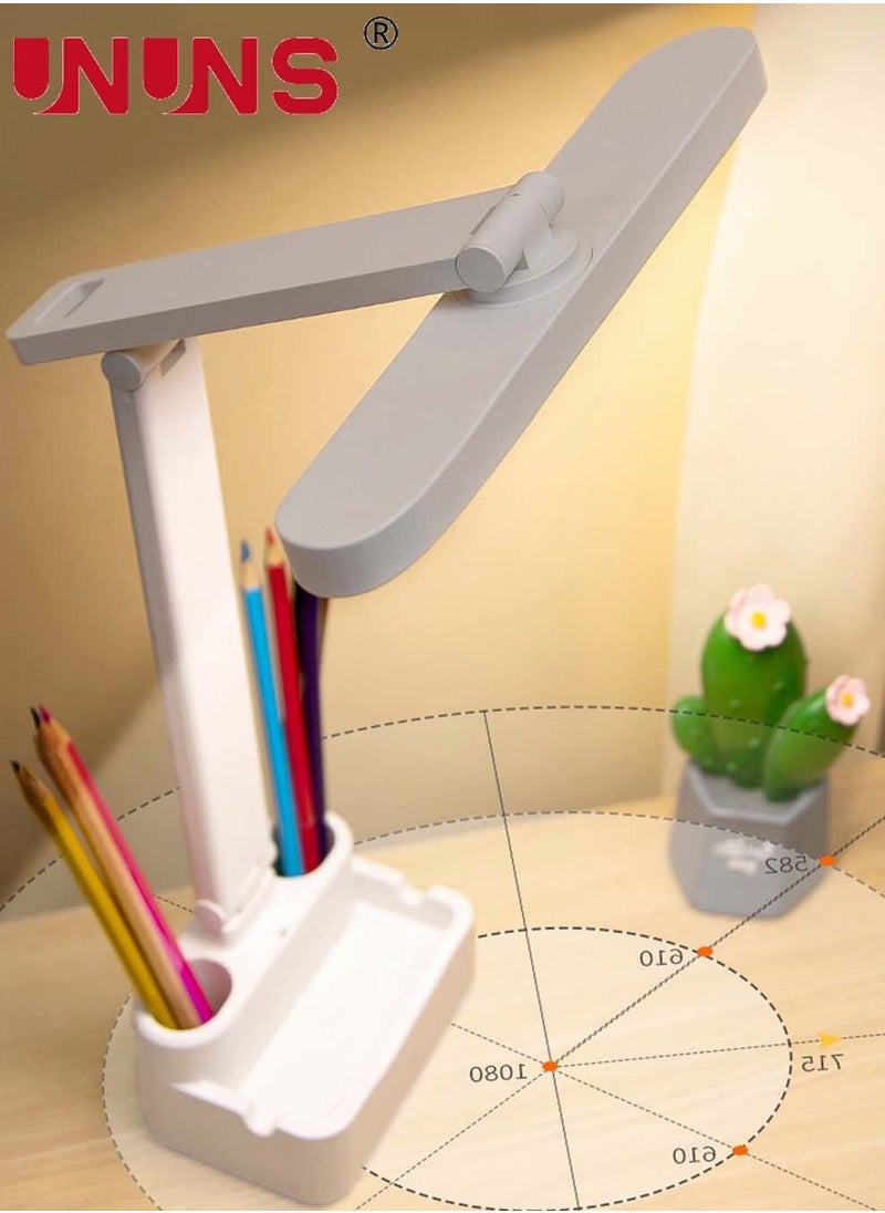 UNUNS - LED Desk Lamp With USB Port,Eye-Caring Table Lamp With 3 Color Light Modes,Remote Control Desk Lamp Desk Light With Phone Holder And Storage,Led Desk Lamp - Image 1