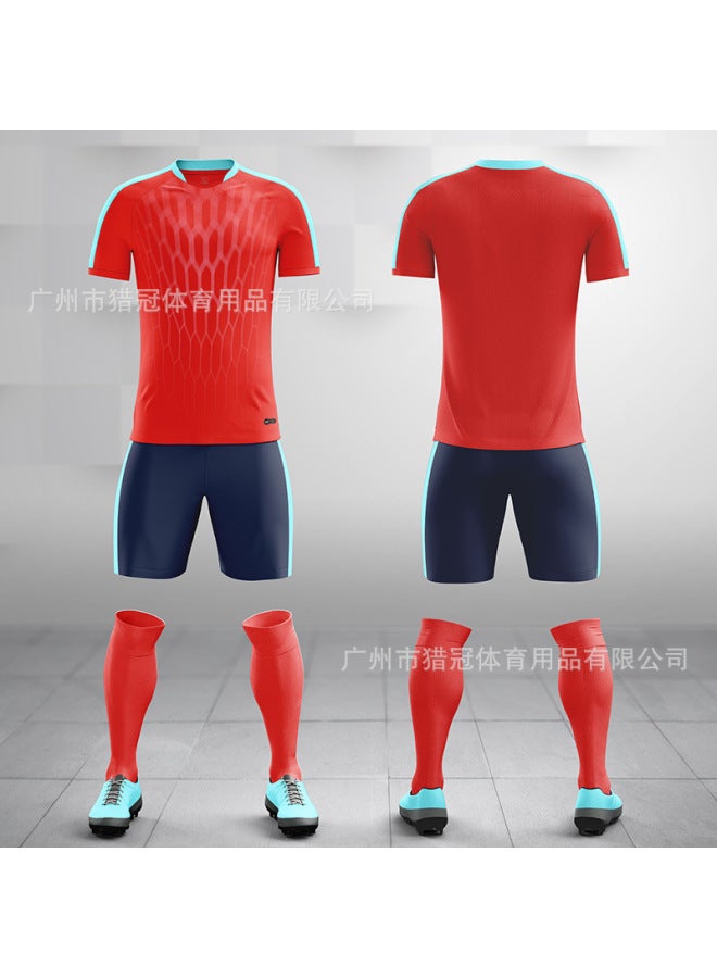 M8612/red Short Sleeve Football Jersey - Image 1