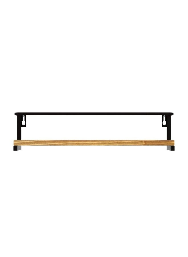 OROPY 2 Pack Spice Rack Wall Mounted, Solid Wood Spice Shelf for Kitchen Wall, Hanging Storage Shelves for Spices, Herbs, Jars, 40x9x7cm-Rustic Brown - Image 4
