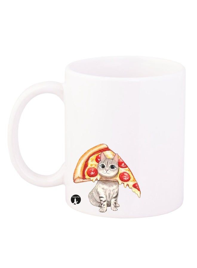 RKN A Cats Design Mug White/Brown/Red 12ounce - Image 1