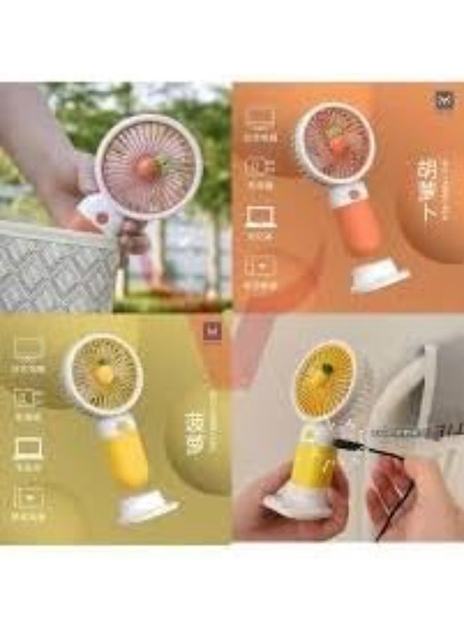 مروحة يد USB صغيرة محمولة بتصميم حلقة LED — صامتة، مروحة تبريد شخصية مدمجة، أسلوب عصري للمكتب وغرفة النوم والسفر — أبيض وأصفر - Image 2