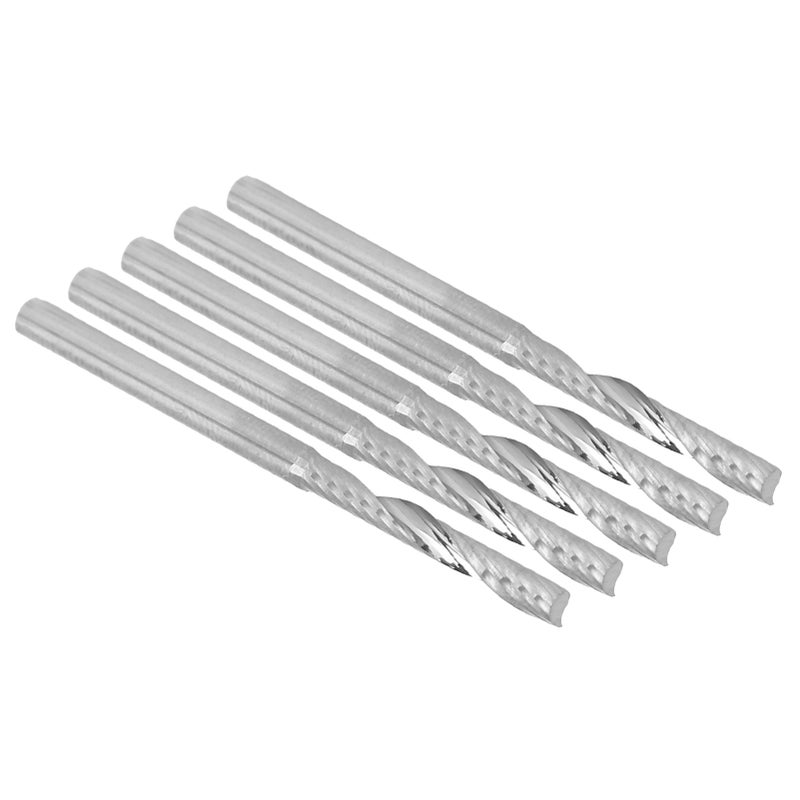 5pcs Tungsten Steel Router Bit Spiral Milling Cutter Parts for Wood Carving 3.175 X 22mm - Image 1
