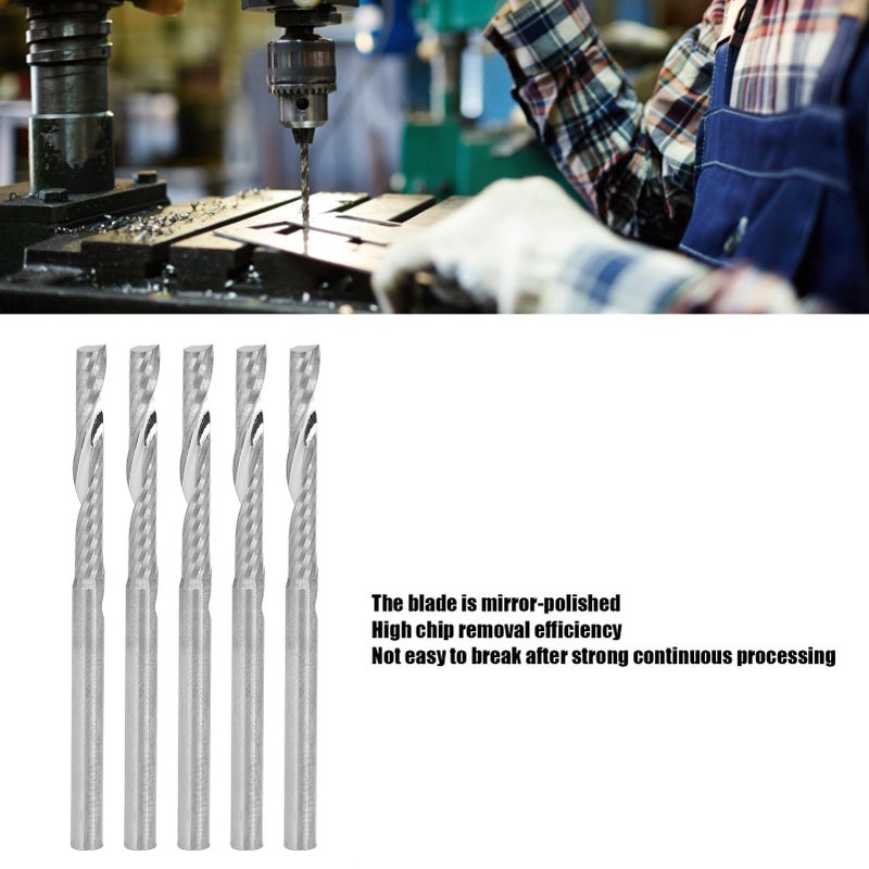 5pcs Tungsten Steel Router Bit Spiral Milling Cutter Parts for Wood Carving 3.175 X 22mm - Image 3