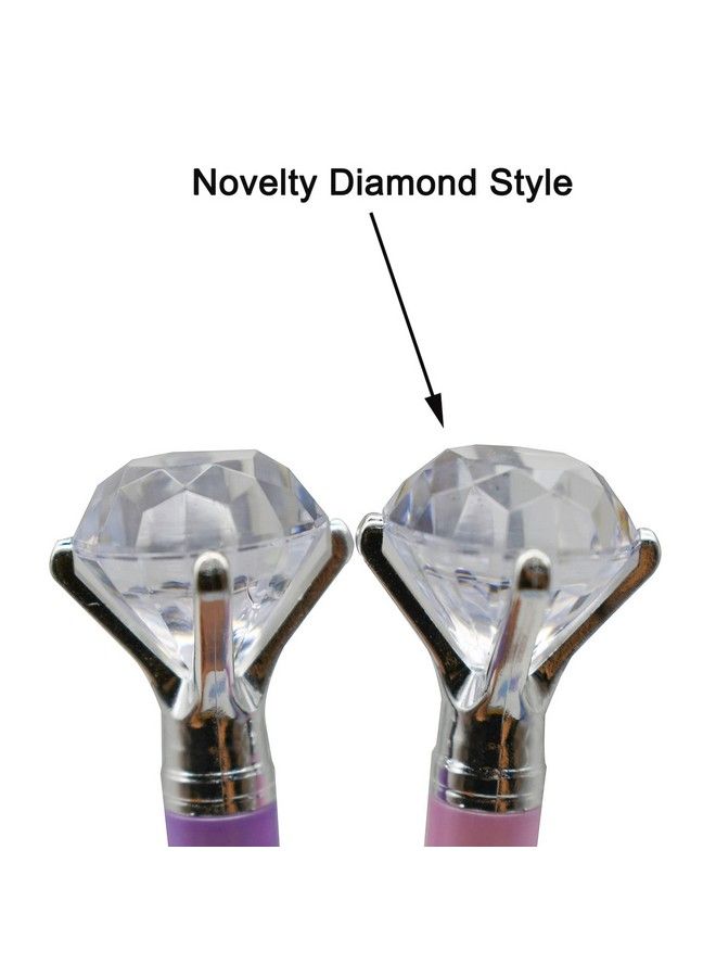 Maydahui 12Pcs Colorful Big Diamond Ballpoint Pen Rretractable Bling Rhinestone Pen Black Ink 3 Color For Party Girls School - Image 4