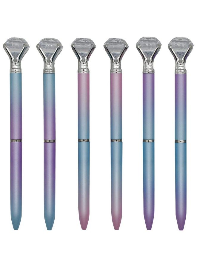Maydahui 12Pcs Colorful Big Diamond Ballpoint Pen Rretractable Bling Rhinestone Pen Black Ink 3 Color For Party Girls School - Image 2