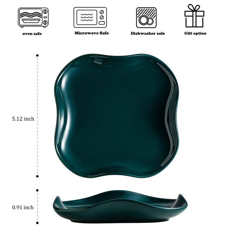 Cormomu Spoon Holder, Ruffled Edge Ceramic Ladle Holder for Stove Top, Modern Kitchen Decor Stove Spoon Holder Cooking Ladle Holder for Multiple Utensils, Christmas Gifts Dark Green - Image 3