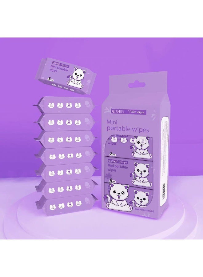 Easy Lock Daily Use Wipes Pack, 64 wipes divided into 8 small packs - Image 2