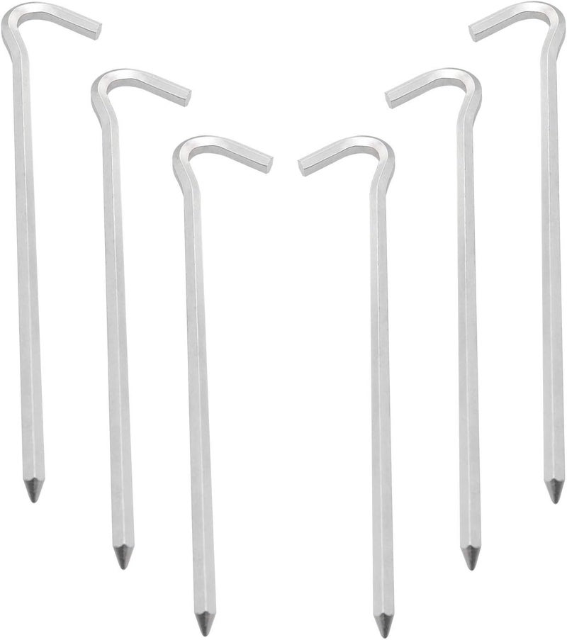 klarako 6pcs Tent Stakes Heavy Duty Garden Stakes Aluminum Alloy Tent Pegs Outdoor Camping Canopy Nail Ground Pin Tent Accessories - Image 3