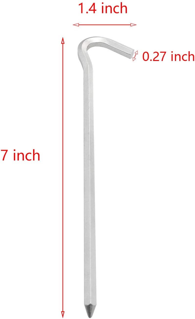 klarako 6pcs Tent Stakes Heavy Duty Garden Stakes Aluminum Alloy Tent Pegs Outdoor Camping Canopy Nail Ground Pin Tent Accessories - Image 2