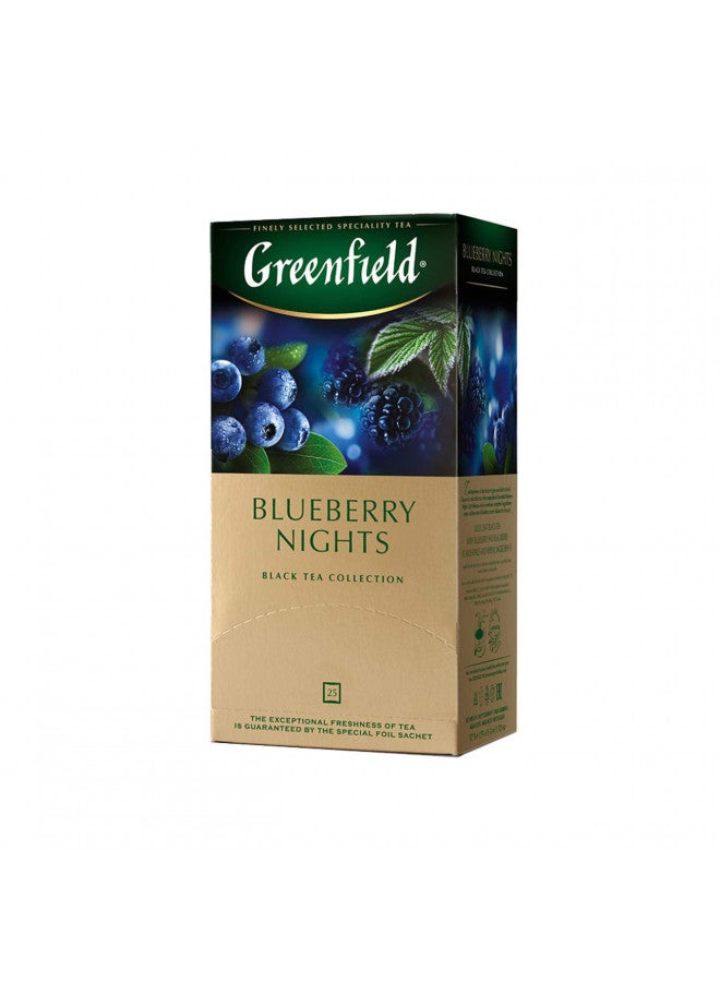 Greenfield Greenfield Blueberry Nights Black Tea Fruit & Herbal Collection 25 Teabags The Execptional Freshness Of Tea Is Guranteed By The Special Foil Sachet  - Image 1
