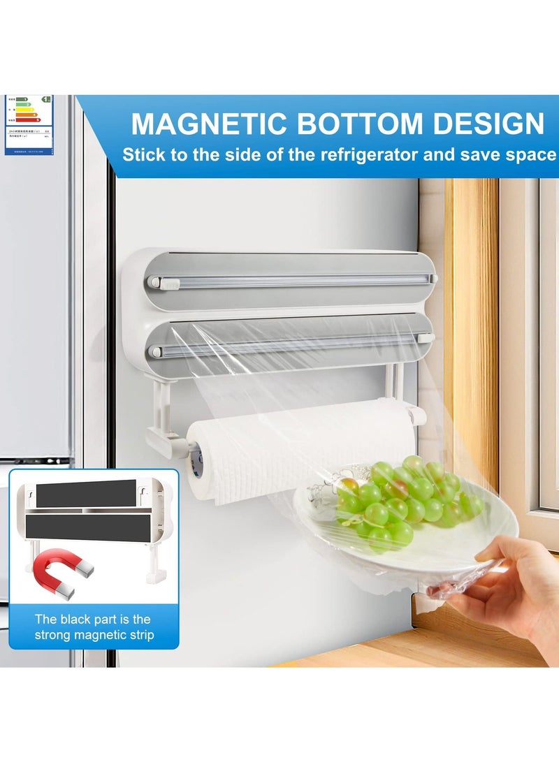 SYOSI 3 in 1 Foil and Plastic Wrap Organizer, Foil and Plastic Wrap Cutter with Paper Towel Holder Foil and Plastic Wrap Holder - Image 3