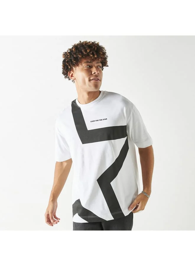 STARTER Starter Slogan Print T-shirt with Crew Neck and Short Sleeves