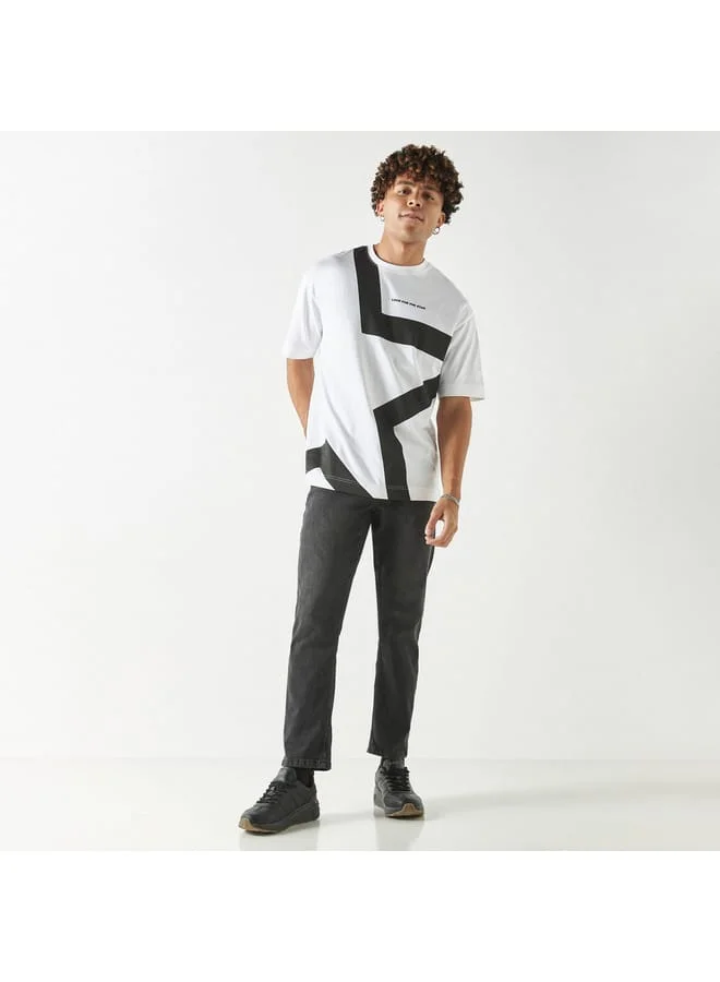 STARTER Starter Slogan Print T-shirt with Crew Neck and Short Sleeves