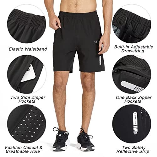 NORTHYARD Men's Athletic Running Shorts Quick Dry Workout Shorts 7"/ 5"/ 9" Lightweight Sports Gym Basketball Tennis Hiking Exercise Black S - Image 4