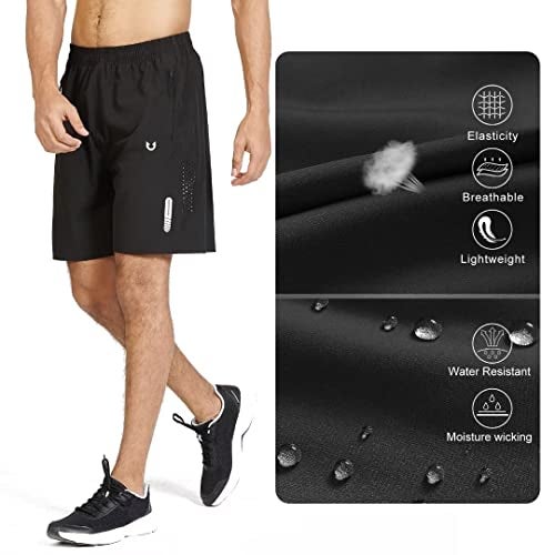 NORTHYARD Men's Athletic Running Shorts Quick Dry Workout Shorts 7"/ 5"/ 9" Lightweight Sports Gym Basketball Tennis Hiking Exercise Black S - Image 5