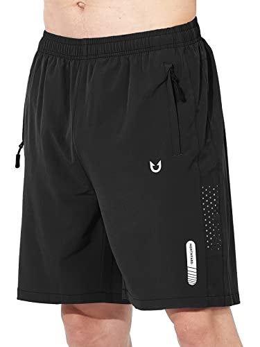 NORTHYARD Men's Athletic Running Shorts Quick Dry Workout Shorts 7"/ 5"/ 9" Lightweight Sports Gym Basketball Tennis Hiking Exercise Black S - Image 1