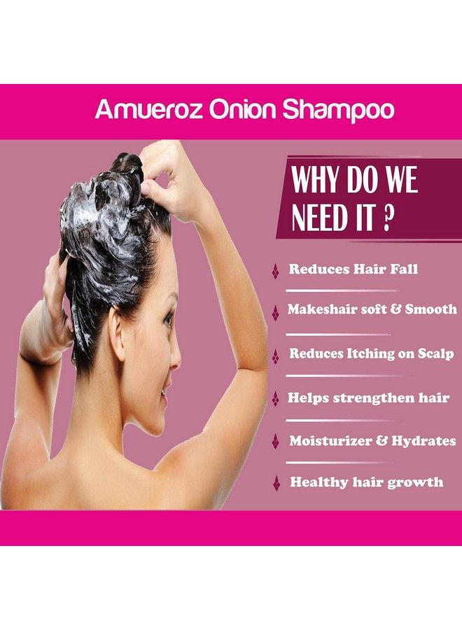 Amueroz Onion Shampoo For Hair Growth 200 Ml & Onion Black Seed Hair Oil For Hair Growth 60 Ml With Red Onion Extract And Essential Ingredients - Image 4