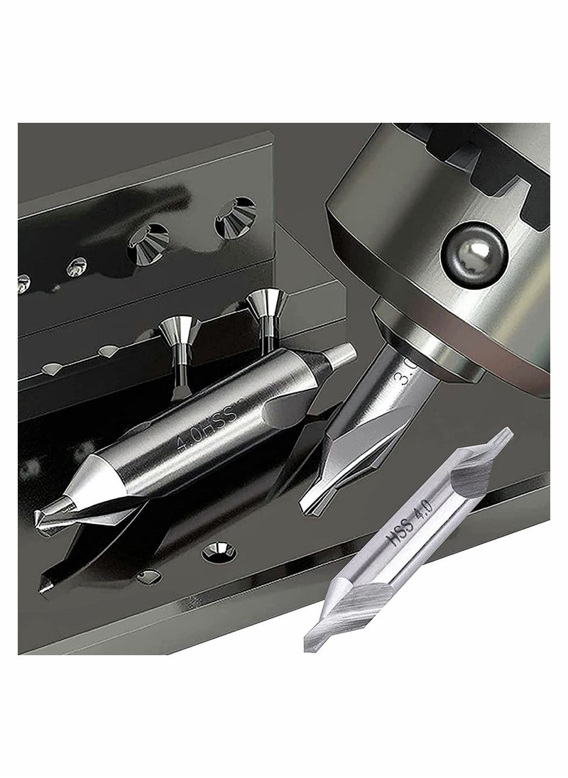 Y&D - Combined Center Drill Bit Set 7 Pieces HSS 60 Degree Countersink Lathe Mill Tooling 1.0 1.5 2.0 2.5 3.0 4.0 5.0mm for Positioning and Chamfering of Wood Metal Alloys - Image 1