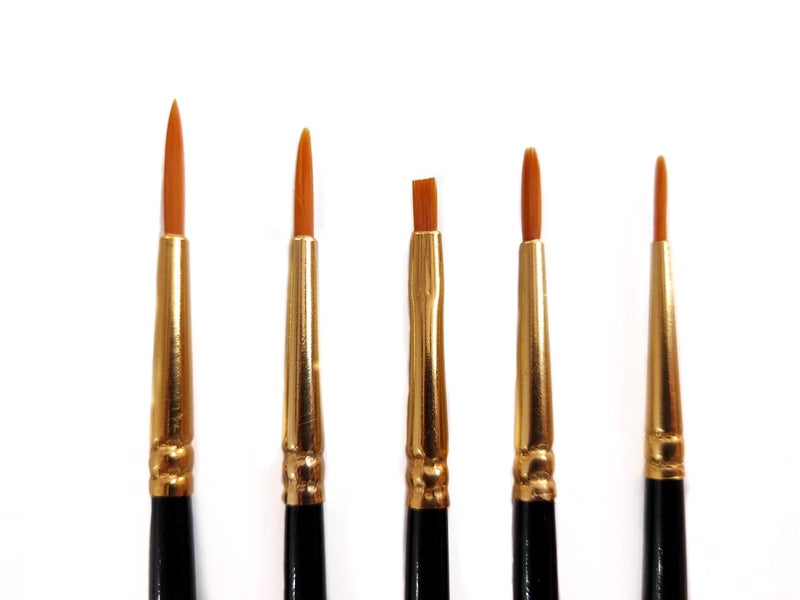 Definite Art Soft Bristles Painting Brushes Medium Handle for Students and Artists (Pack of 10 Mix Brush Set) - Image 3