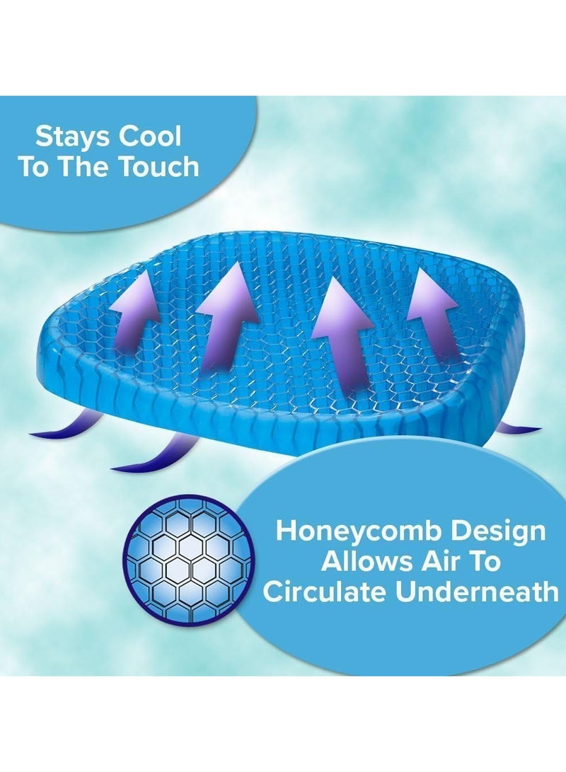 Gel Seat Cushion for Home Office Chair Carsfor Pressure Relief Tailbone Pain Blue - Image 2