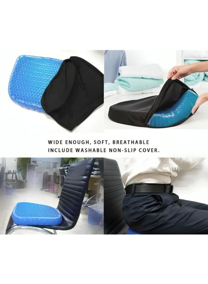 Gel Seat Cushion for Home Office Chair Carsfor Pressure Relief Tailbone Pain Blue - Image 3