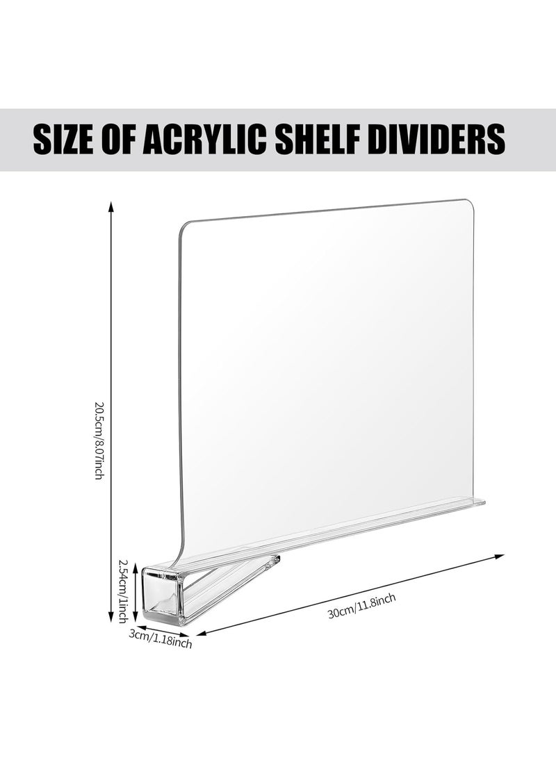Relex 8 Pack Acrylic Shelf Dividers for Closet Wood Shelf Organizer Multi-Functional Wood Closet Separator for Storage and Organization in Bedroom No Installation Tools Required - Image 2