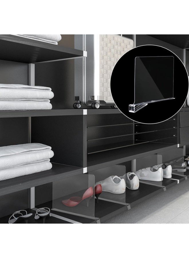 Relex 8 Pack Acrylic Shelf Dividers for Closet Wood Shelf Organizer Multi-Functional Wood Closet Separator for Storage and Organization in Bedroom No Installation Tools Required - Image 3