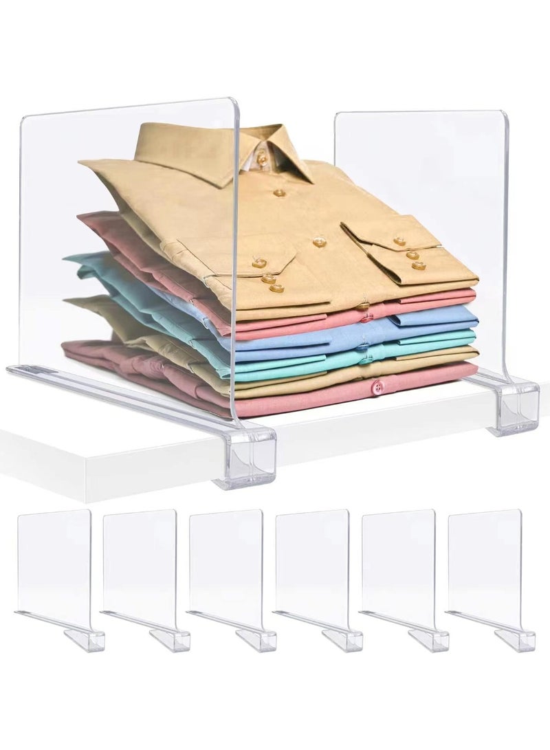 Relex 8 Pack Acrylic Shelf Dividers for Closet Wood Shelf Organizer Multi-Functional Wood Closet Separator for Storage and Organization in Bedroom No Installation Tools Required - Image 1