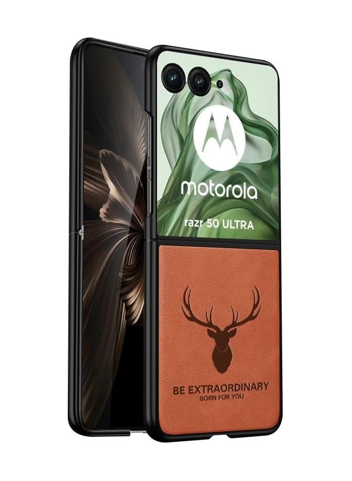 Motorola Moto Razr 50 Ultra New Business Leather Folding Wireless Charging Protective Cover For Razr 50 Ultra