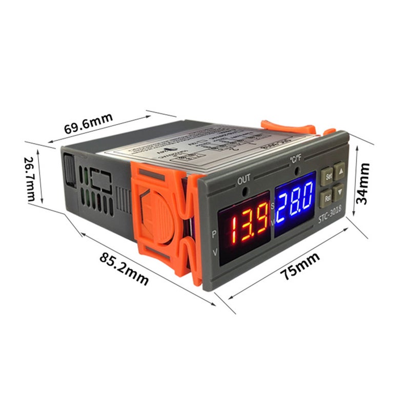 STC-3018 Temperature Controller, Digital LED Display Thermostat, Temperature Control Switch Micro Temperature Control Board Thermostat Sensor (24V) - Image 5