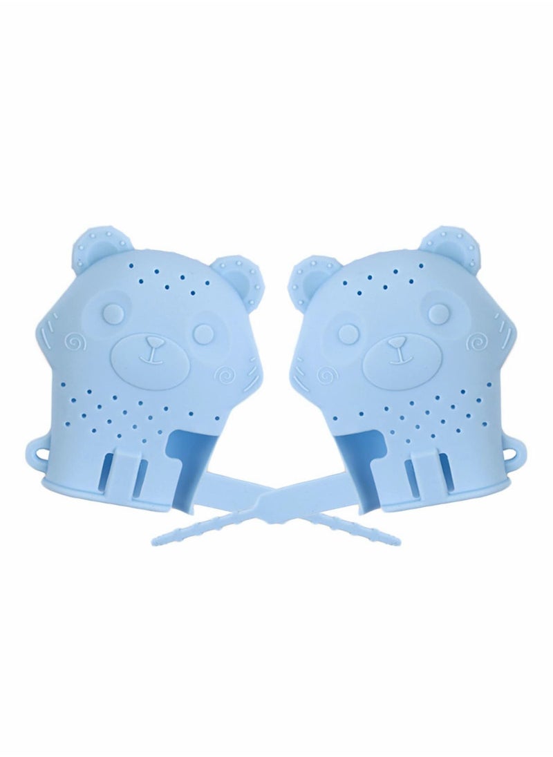 SYOSI 2 Pack Teething Mitten Baby Glove Teether Toys Silicone Soothing Pain Relief for Infant Boys & Girls for 0-6 Months Baby  - Image 1