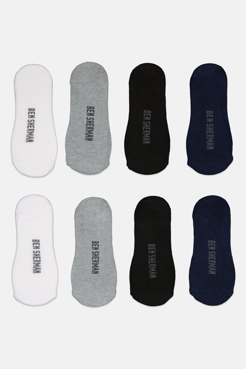 Ben Sherman Men 8 Pairs Brand Logo No Show Cut Socks, Multicolor  - Image 2