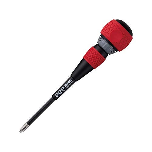 VESSEL BALL GRIP Ratchet Screwdriver 2x1004 Gray Switch 2200P2100G Made in Japan - Image 1
