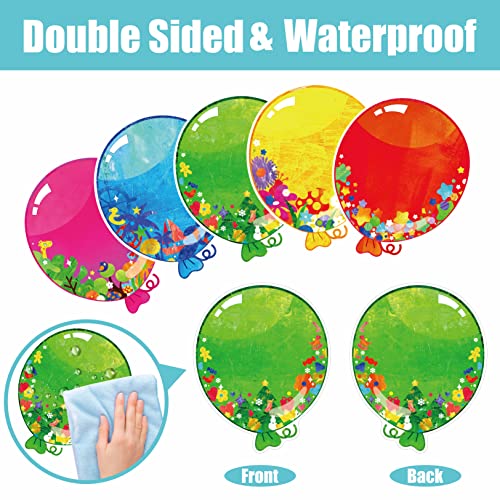 Gethelud 50 PCS Balloon Cutouts, Double-Sided Printing Balloon Accents Cut-Outs Bulletin Board Classroom Decoration in 10 Designs DIY Crafts Project Party Supplies for Kids Teacher Student Back to School - Image 3