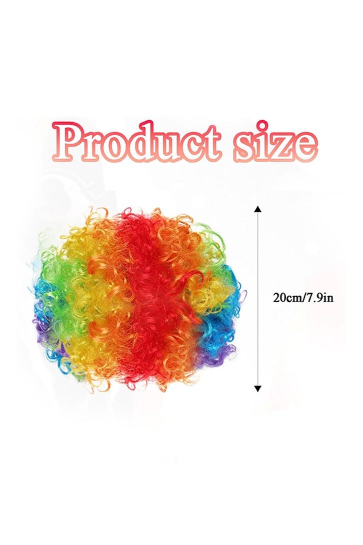 Funny Clown Curly Afro Wigs, Rainbow Costume Wig for Themed Parties and Halloween Colorful Clown Wig ( Multicolor) - Image 4