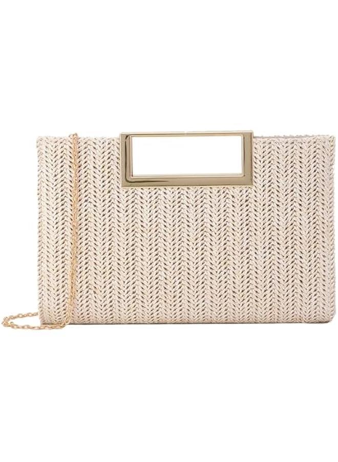 Arabest Top Handle Straw Clutch for Women Summer Clutch Straw Evening Bag Raffia Crossbody Purses Woven Beach Clutch - Image 1