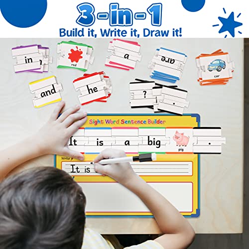 Aizweb Sentence Building GamesSight Word Puzzles for Kids Kindergarten 1st 2nd Grade Classroom Must HavesMontessori Phonics Reading Learning GamesSpeech Therapy Special Education Toy for Teacher - Image 5