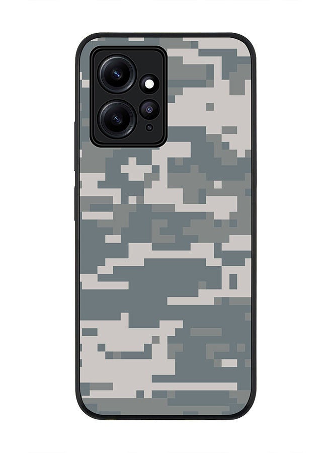 Stylizedd غطاء حافة أسود متين لهاتف Redmi Note 12 4G - تصميم نحيف، مطاطي مرن، حواف مضادة للسقوط، غطاء رقيق من TPU جل - تمويه رقمي - Image 1