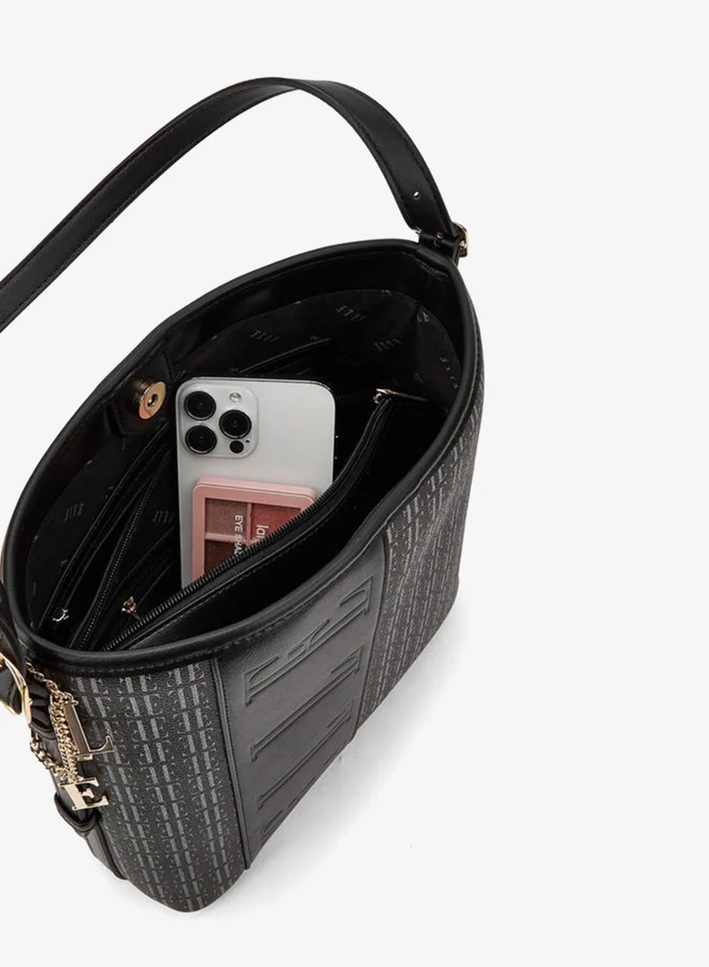 ايل Monogram Print Shoulder Bag With Pouch