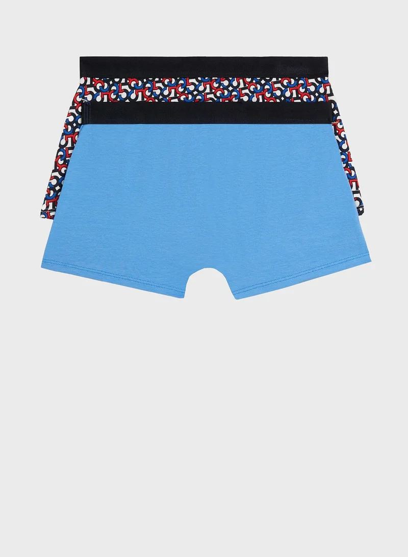 TOMMY HILFIGER Kids 2 Pack Logo Band Trunks