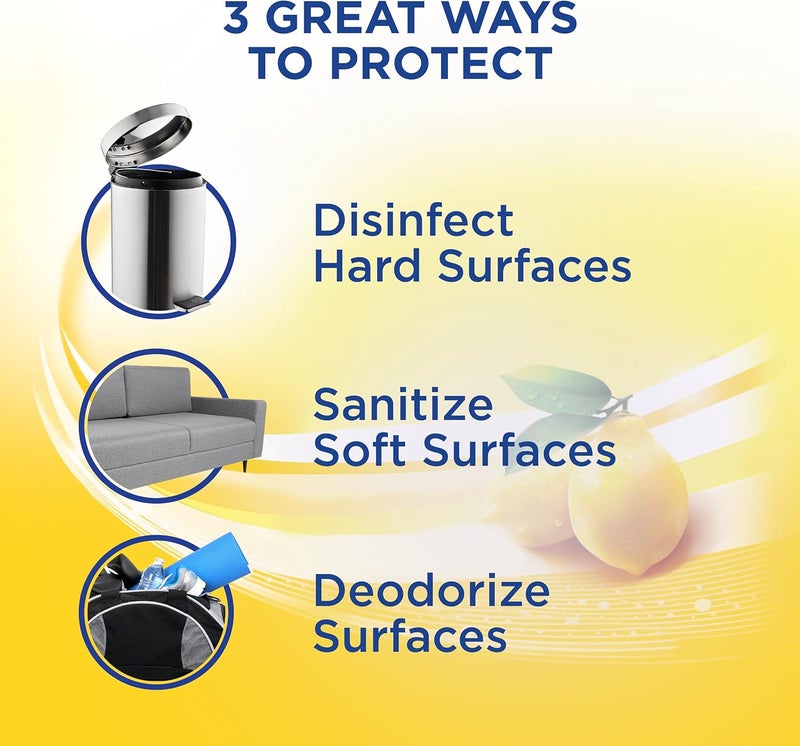 Lysol Disinfectant Spray, Sanitizing and Antibacterial Spray, For Disinfecting and Deodorizing, Lemon Breeze, 12.5oz - Image 2