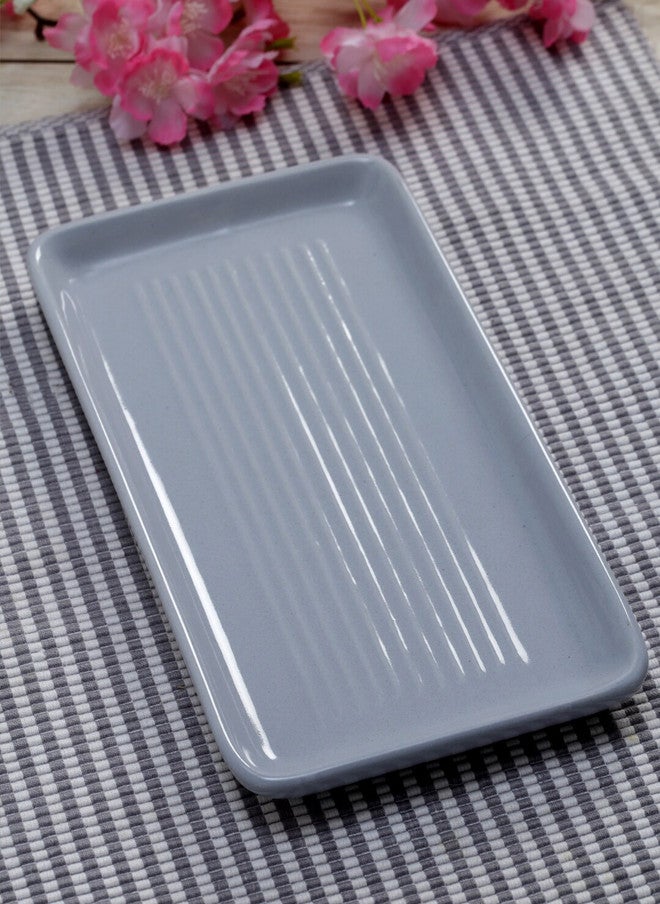 Arrabi Grey Textured Ceramic Microwave Safe 2 Piece Mug with Tray - 220ml - Image 2